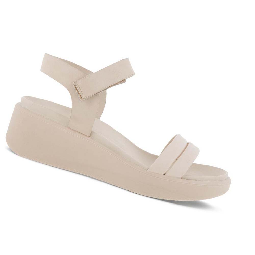 Women\'s Ecco Flowt Lx Wedge Sandals White | USA 184AHK